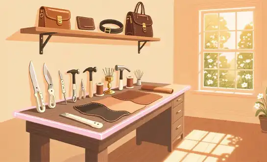 A workshop for healing handmade leather bags