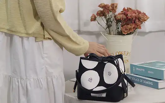 Exquisite handmade leather patchwork travel bag
