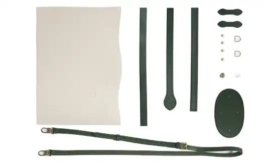 Complete Leather & Fabric Kits for making a canvas crossbody bag